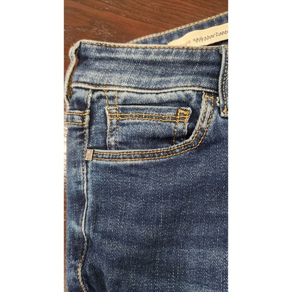 Pilcro and the Letterpress Womens Distressed Dark Wash Script Skinny Jeans Sz 25 - Picture 9 of 10